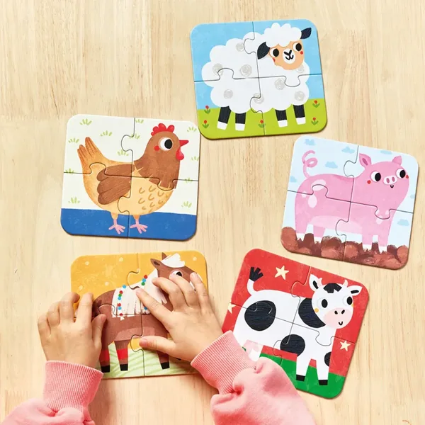 CzuCzu, Układam zwierzątka, puzzle, 4 elementy, 2+