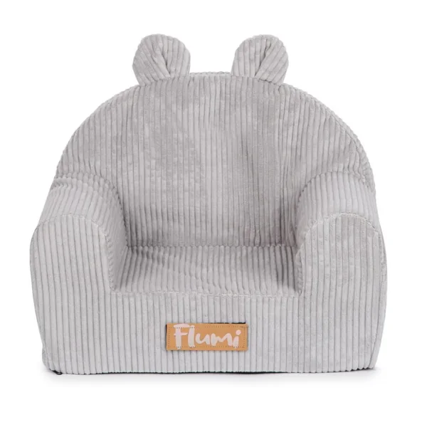 Personalizowany fotelik dziecięcy, sztruks szary